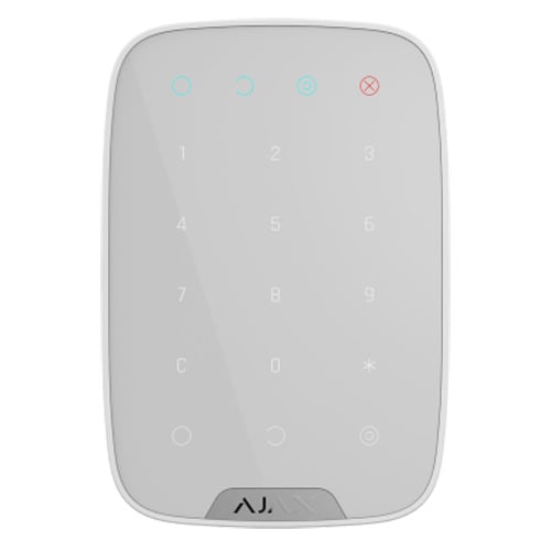 AJAX AJ-KEYPAD-W Teclado independiente blanco - Bidireccional - Certificado grado 2 - Inalámbrico 868 MHz Jeweller - Armado, arm