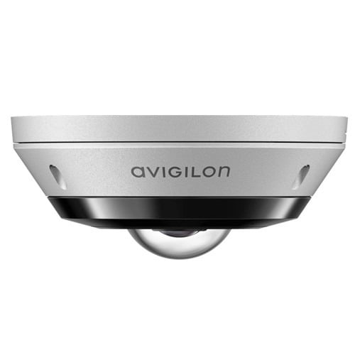 Avigilon 12.0W-H5A-FE-DO1 Cámara hemisférica fisheye mini-domo 360º IP 12Mpx, óptica fija 1.6mm, WDR, analítica, SD, micrófono,