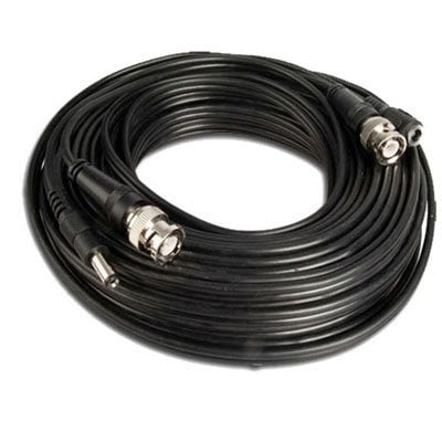 Cable coaxial para cámaras de seguridad vídeo y alimentación, 40 m