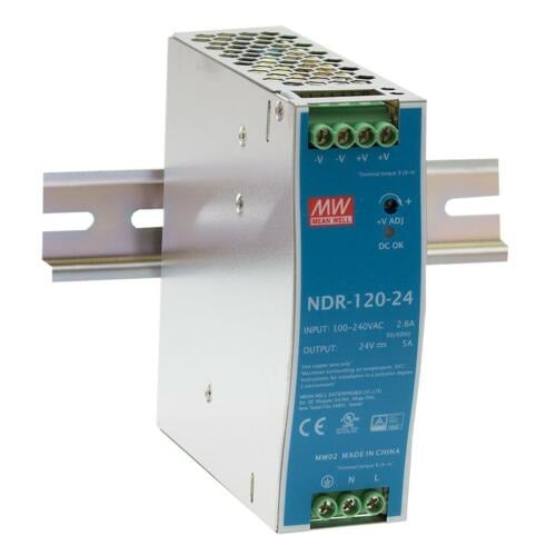 Casmar NDR-120-48 Fuente de Alimentación 48 Vdc / 120W. -20º +70ºC. Industrial. Carril DIN. Compatible con UTP7208GE-POE