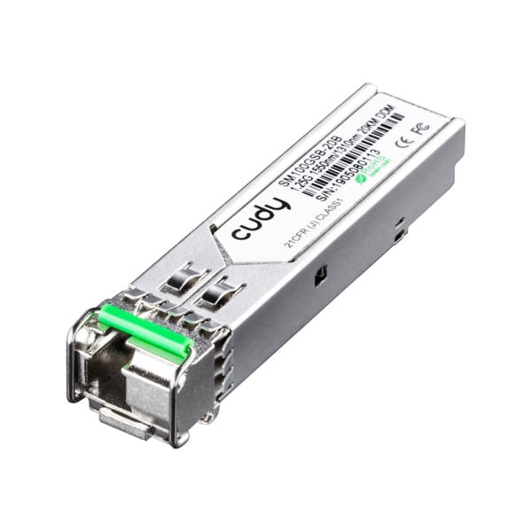 Cudy CUDY-29 SM100GSB-20B Módulo SFP Bidireccional 1,25Gbps. 1550Tx/1310Rx DFB 20km, 12.5dB. Carcasa metálica. Cumple con RoHS y