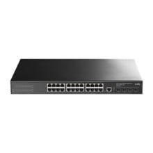 Cudy CUDY-64 GS5024S4 Switch Gigabit Cudy de 24 puertos Ethernet. 4 ranuras SFP+ Ten-Gigabit. 1 puerto consola RJ45. 1 puerto co