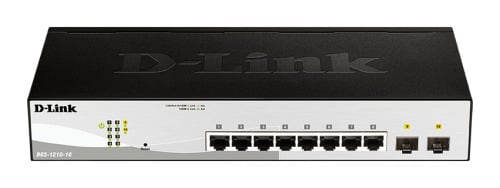 D-Link DGS-1210-10P Switch PoE+ de 8 puertos de cobre 10/100/1000 + 2 SFP 1000. PoE 65W máx. (consultar tabla). Capa 2 gestionab