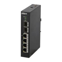 Dahua DAHUA-1344 PFS4206-4P-120 Switch PoE (máximo 120W) gestionable L2 de gama industrial con 3 puertos Fast Ethernet PoE + 1 p