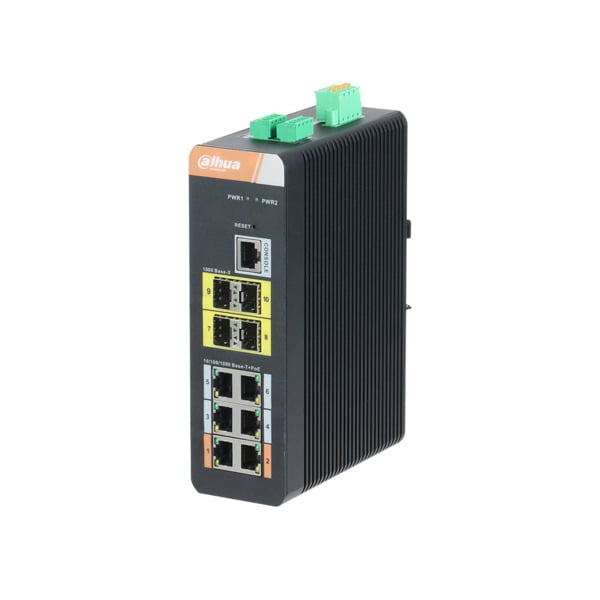 Dahua DAHUA-3339 DH-PFS4410-6GT-DP-V2 Switch Industrial gestionable (L2) de 6 puertos Gigabit Ethernet PoE + 4 puertos 1000Base-