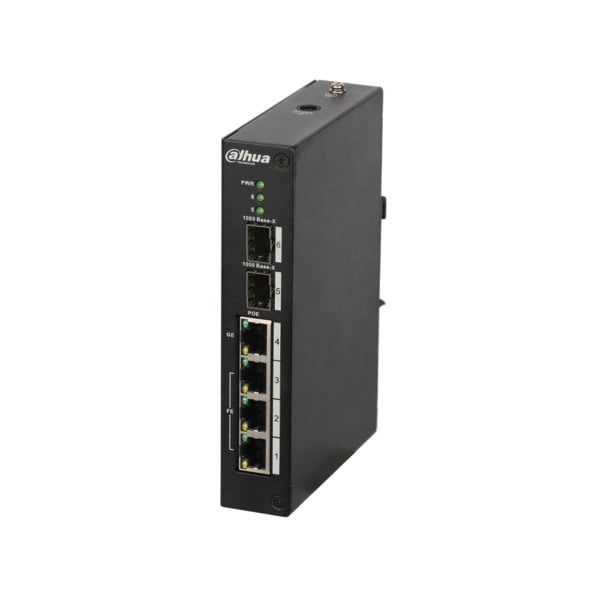 Dahua DAHUA-3961-FO DH-PFS3206-4P-96 Switch PoE Dahua no gestionable Layer 2. 4 puertos PoE + 2 puertos 1000 Base-X. Capacidad d