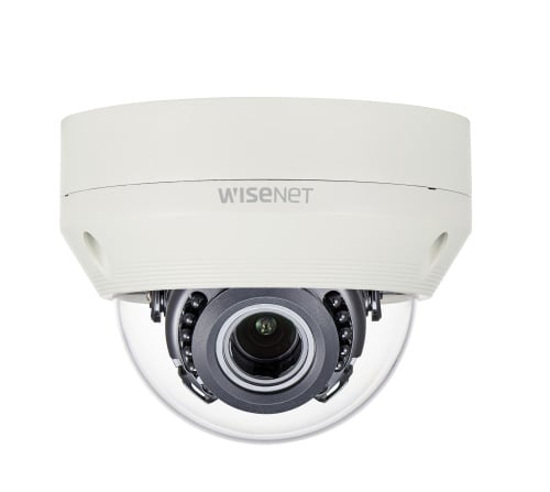 Hanwha Vision HCV-6070R Mini-domo AHD/TVI/CVI/analógico, 2Mpx, óptica varifocal 3.2-10mm, LEDs IR 30m, WDR 120dB, IP66, IK10