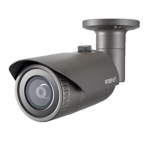 Hanwha Vision QNO-6012R Cámara bullet IP 2Mpx, IR 20m, óptica fija 2.8mm, WDR, IP66, IK10, 12Vdc/PoE.