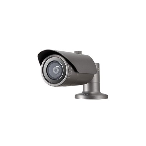 Hanwha Vision QNO-8010RP Cámara bullet IP 5Mpx, óptica fija 2.8 mm, IR 20 m con ICR, WDR, H.265, SD, IP66, IK10, PoE.