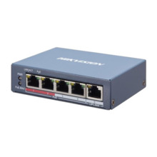 Hikvision Basic DS-3E1105P-EI Switch PoE+ de 4 puertos 100Mbps (4puerto PoE+ extendido 250m) + 1 uplink 100Mbps, no gestionable.