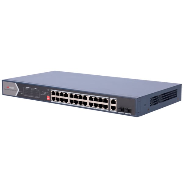 HIKVISION DS-3E0528HP-E Switch PoE Hikvision - 24 RJ45 Gigabit + 4 uplink Gigabit RJ45/SFP - 20 PoE+ 802.3af/at + 4 Hi-PoE 802.3