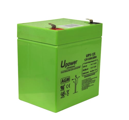 MASTER BATTERY BATT-1250-U Upower - Batería recargable - Tecnología plomo ácido AGM - Voltaje 12 V - Capacidad 5.0 Ah - 107 x 90