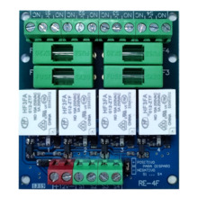 Modulo 4 relés con fusible. Alimentación a 12v