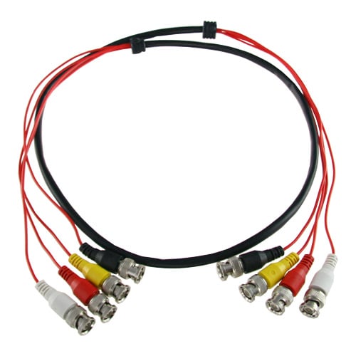 OEM BNC4-45 Cable preparado múltiple - BNC macho a BNC macho - 4 enlaces coaxial - Longitud 1,5 m - Para conexión de Balun a DVR