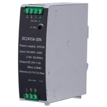 OEM DC24V5A-DIN Fuente de alimentación conmutada - Salida DC 24 V 5 A / 120 W - 2 salidas - Voltaje entrada 100 V ~ 240 V - 123.