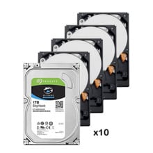 Pack de 10 discos duros de 1 Tb ( 1024 Gb ) Seagate Skyhawk.