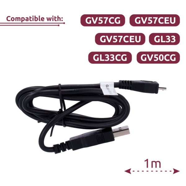 QUECLINK QL-MICRO-USB-CABLE-100CM-BLACK-RO Cable micro USB 100CM - Para configuración y actualización de firmware - Compatible c