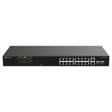 REYEE RG-ES118FGS-LP Reyee Switch PoE Sobremesa - Carcasa Metal - Enracable - 16 Puertos RJ45 10/100 Mbps + 2 Uplink Gigabit - 1