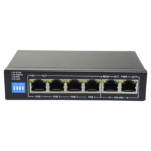 SAFIRE SF-SW0604POE-60 Switch PoE - 4 puertos PoE + 2 Uplink RJ45 - Velocidad hasta 100 Mbps en todos los puertos - Hasta 60W en