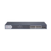 Switch 16 puertos PoE 10/100/1000 Mbps 2 Puertos SFP Uplink Hik ProConnect Gestión inteligente Hikvision