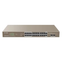 Switch 24 puertos PoE Gigabit + 2 puertos SFP no gestionable enracable L2 IP-COM