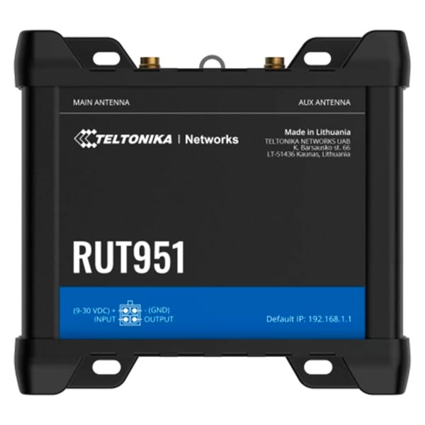 TELTONIKA TK-RUT951 Teltonika Router 4G Industrial - 4 puertos Ethernet RJ45 Fast Ethernet - Dual SIM 4G (LTE) Cat 4 hasta 150Mb