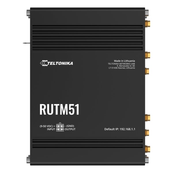 TELTONIKA TK-RUTM51 Teltonika Router Industrial 5G - 5G Sub-6Ghz SA/NSA Doble SIM - 5 puertos 10/100/1000Mbps - Hasta 2,6Gbps De