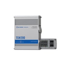 TELTONIKA TSW200 Switch Industrial Gigabit L2 (unmanaged) 8x RJ45 10/100/1000Mbps PoE+ (Max 240W) + 2x SFP Gigabit. Max 100m Cab