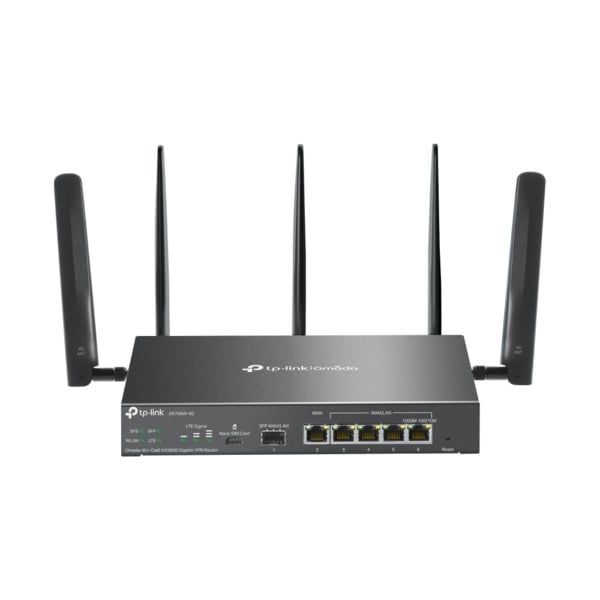 TP-Link TPLINK-007 ER706W-4G Router VPN Gigabit 4G+ Omada by TP-Link. 4G+ Cat6 hasta 300 Mbps. 3 Gbps Wi-Fi 6 con HE160. 1 puert