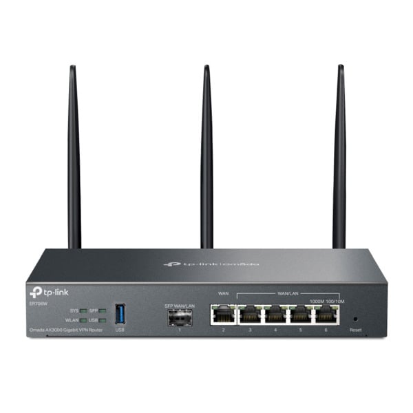 TP-Link TPLINK-008 ER706W Router VPN Gigabit Omada by TP-Link. Conectividad Wi-Fi de doble banda AX3000. Puertos Gigabit. VPN de