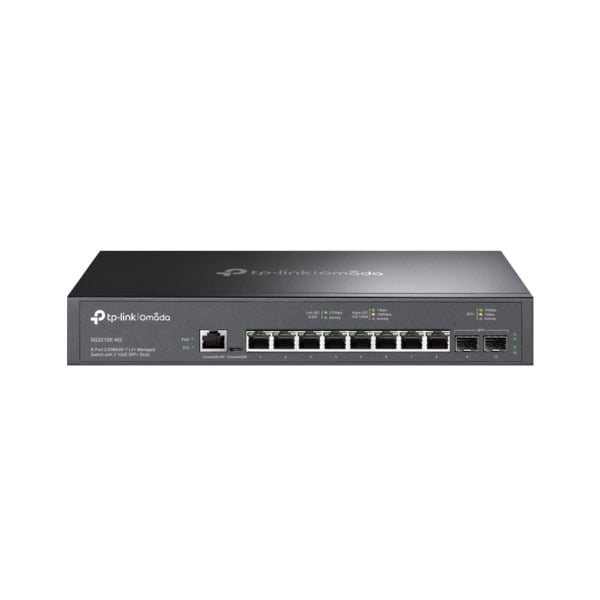 TP-Link TPLINK-053 SG3210X-M2 Switch JetStream Omada by TP-Link. 8 puertos RJ45 de 2,5 Gbps. 2 ranuras SFP+ Ten-Gigabit. 1 puert