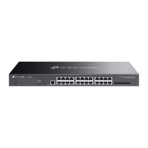 TP-Link TPLINK-057 SG3428X Switch JetStream Omada by TP-Link. 24 puertos Ethernet Gigabit. 4 ranuras SFP+ Ten-Gigabit. 1 puerto