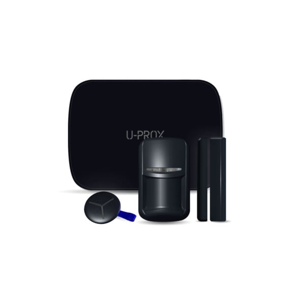 Kit U-Prox MP S negro compuesto por: 1x Central Ethernet + GPRS de seguridad UPROX-010 (U-Prox MP CENTER BLACK) de 30 particione