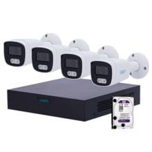 UNIVIEW UV-NVRKIT108B-4 Kit de Videovigilancia Uniarch - NVR 8 canales IP | 1 TB HDD - 4 Cámaras bullet IP67 - Plug &amp; Play |