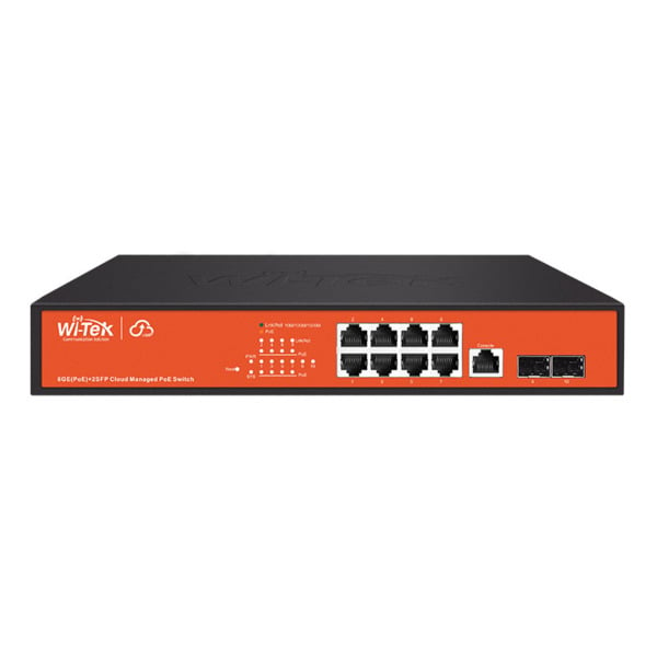 Wi-Tek WITEK-0045 WI-PCMS310GF Switch PoE gestionable L2 Wi-Tek de gama comercial. 8 puertos PoE Gigabit, 2 puertos SFP Gigabit