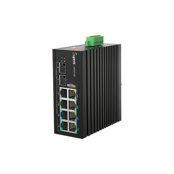 Wi-Tek WITEK-0113 SP3010F Switch PoE no gestionable Wi-Tek de gama industrial. 8 puertos PoE+ Gigabit. 2 puertos SFP Gigabit. En