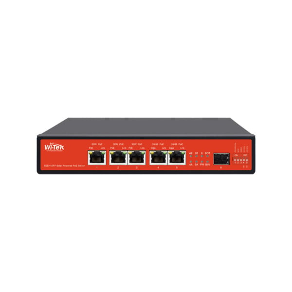 Wi-Tek WITEK-0119 WI-PS306GF-UPS-15A V2 Switch PoE Wi-Tek de gama comercial. 1 puerto PoE++ Gigabit. 2 puertos PoE+ Gigabit. 2 p