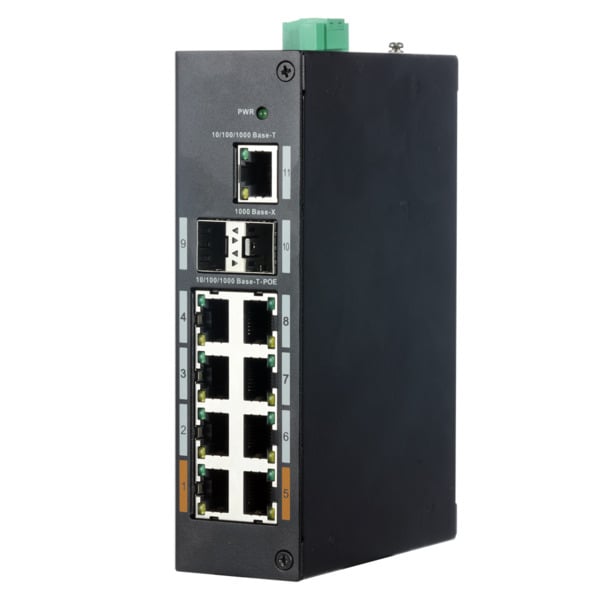 X-SECURITY XS-SWI1108HIPOE-G120DIN Switch Industrial X-Security - 8 puertos RJ45 + 2 puertos SFP + 1 puerto RJ45 - Velocidad 10/