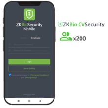 ZKTECO ZK-SOF-BIOCV-MBAPP-200EMP Licencia APP de ZKBio CVSecurity - Capacidad 200 usuarios - Apertura con códigos QR dinámicos -